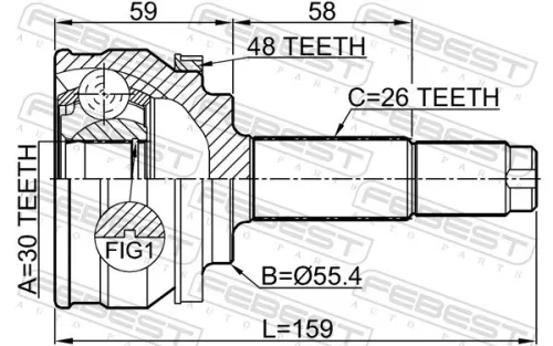 FEBEST Joint Kit, drive shaft (1510-004A48)