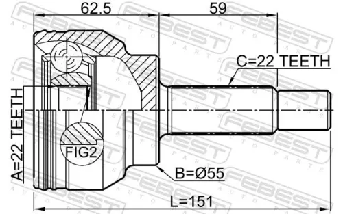FEBEST Joint Kit, drive shaft (1510-006)