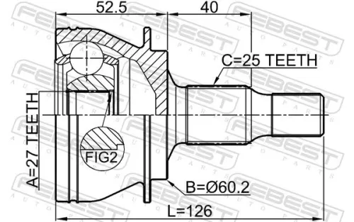 FEBEST Joint Kit, drive shaft (1610-245)