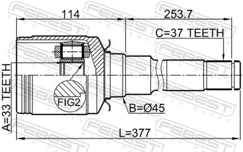 FEBEST Joint Kit, drive shaft (1611-251RH)