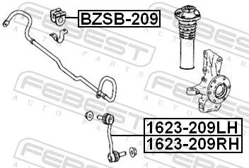 FEBEST Link/Coupling Rod, stabiliser bar (1623-209LH)