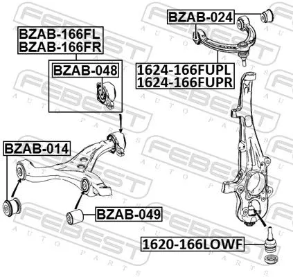 FEBEST Control/Trailing Arm, wheel suspension (1624-166FUPL)