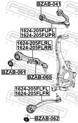 FEBEST Control/Trailing Arm, wheel suspension (1624-205FLRR)