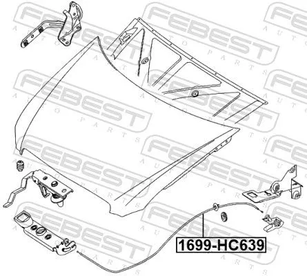 FEBEST Bonnet Cable (1699-HC639)