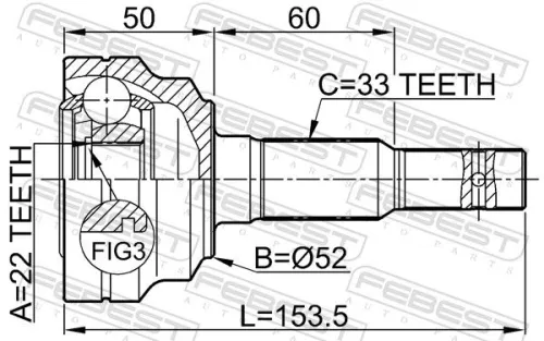 FEBEST Joint Kit, drive shaft (1810-002)