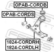 FEBEST Control/Trailing Arm, wheel suspension (1824-CORDLH)