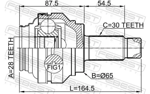 FEBEST Joint Kit, drive shaft (1910-F06R)