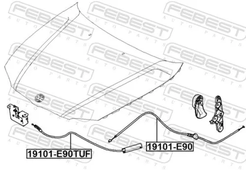 FEBEST Bonnet Cable (19101-E90TUF)