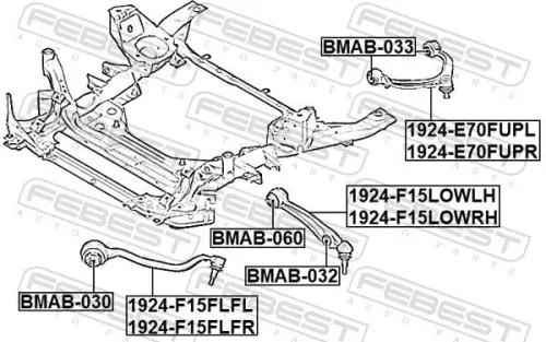 FEBEST Control/Trailing Arm, wheel suspension (1924-F15FLFL)