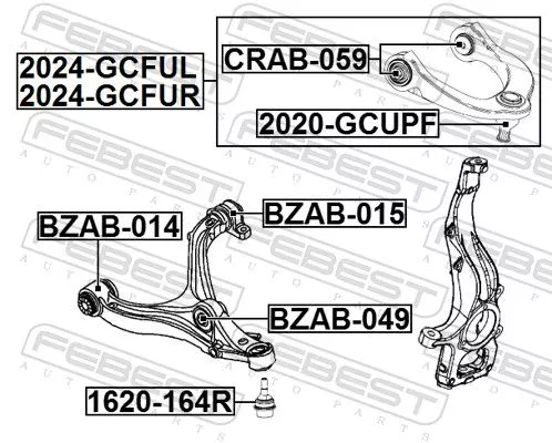 FEBEST Control/Trailing Arm, wheel suspension (2024-GCFUR)