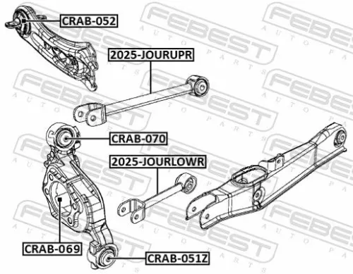 FEBEST Control/Trailing Arm, wheel suspension (2025-JOURUPR)