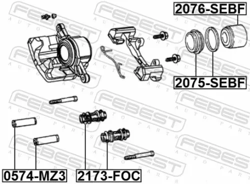 FEBEST Repair Kit, brake caliper (2075-SEBF)