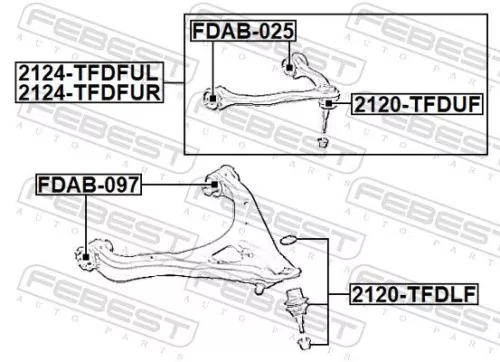 FEBEST Control/Trailing Arm, wheel suspension (2124-TFDFUL)