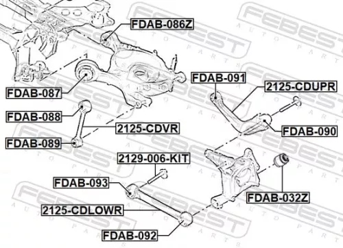 FEBEST Control/Trailing Arm, wheel suspension (2125-CDVR)