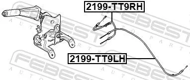 FEBEST Cable Pull, parking brake (2199-TT9RH)