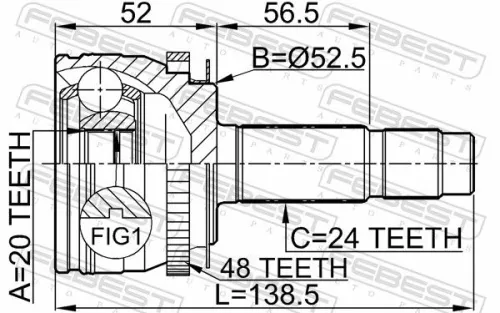 FEBEST Joint Kit, drive shaft (2210-PICA48)