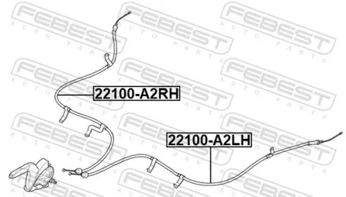 FEBEST Cable Pull, parking brake (22100-A2LH)