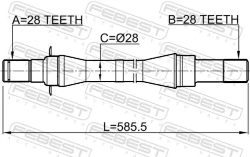 FEBEST Drive Shaft (2212-CARATRH)