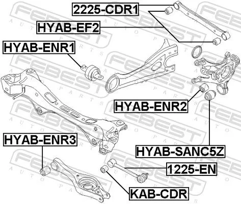 FEBEST Control/Trailing Arm, wheel suspension (2225-CDR1)