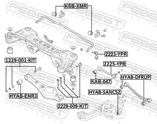 FEBEST Control/Trailing Arm, wheel suspension (2225-YPR)