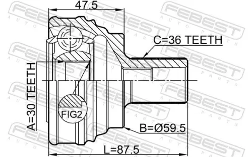 FEBEST Joint Kit, drive shaft (2310-032)