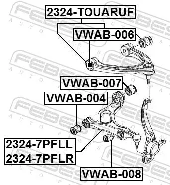 FEBEST Control/Trailing Arm, wheel suspension (2324-7PFLL)