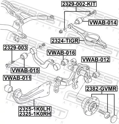 FEBEST Control/Trailing Arm, wheel suspension (2325-1K0RH)