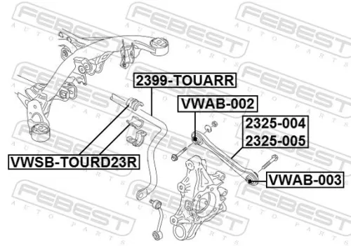 FEBEST Stabiliser Bar, suspension (2399-TOUARR)