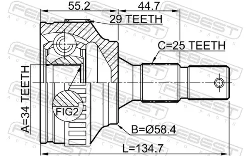 FEBEST Joint Kit, drive shaft (2510-306A29)
