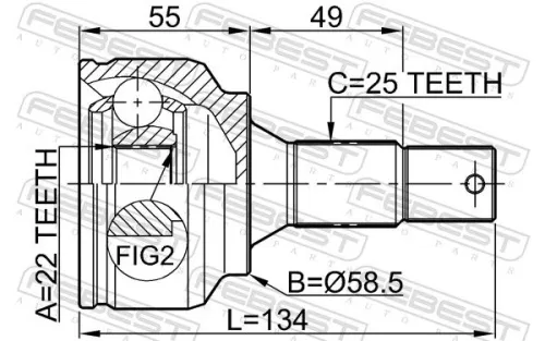 FEBEST Joint Kit, drive shaft (2510-30716)