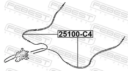 FEBEST Cable Pull, parking brake (25100-C4)