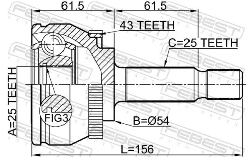 FEBEST Joint Kit, drive shaft (2710-V40A43)