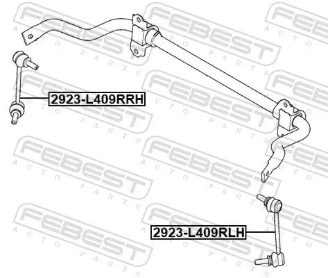 FEBEST Link/Coupling Rod, stabiliser bar (2923-L409RRH)