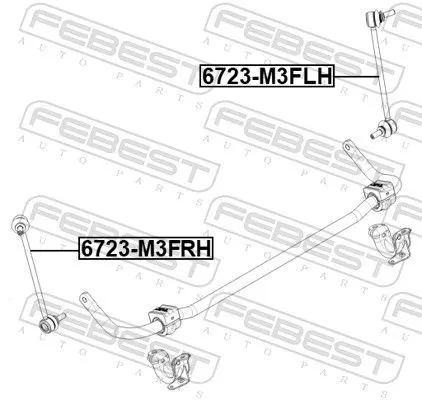 FEBEST Link/Coupling Rod, stabiliser bar (6723-M3FRH)