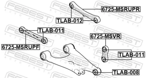 FEBEST Control/Trailing Arm, wheel suspension (6725-MSRUPR)