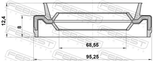FEBEST Seal Ring, wheel hub (95EAS-70950812X)