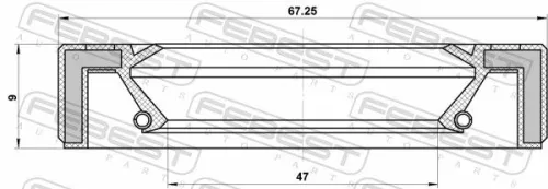 FEBEST Shaft Seal, differential (95GAY-49670909C)