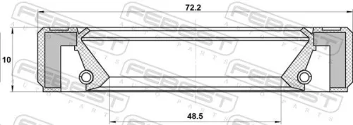 FEBEST Shaft Seal, differential (95GBS-50721010R)
