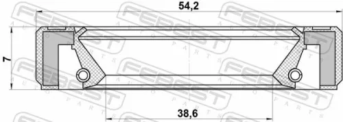 FEBEST Shaft Seal, differential (95GBY-40540707L)