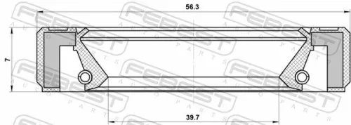 FEBEST Shaft Seal, crankshaft (95GBY-41560707R)