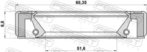 FEBEST Seal Ring, wheel hub (95GBY-53680707X)