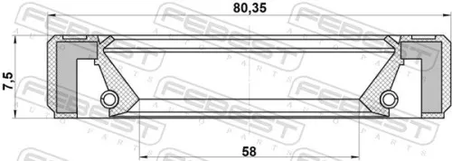 FEBEST Shaft Seal, drive shaft (95GBY-60800808L)
