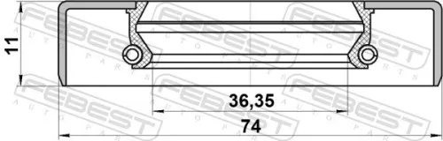 FEBEST Shaft Seal, drive shaft (95GDS-39741111R)