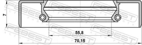 FEBEST Shaft Seal, drive shaft (95GDS-57700707X)