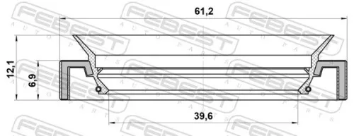 FEBEST Shaft Seal, differential (95GDW-41610712C)