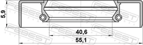 FEBEST Seal Ring, wheel hub (95GDY-42550606X)
