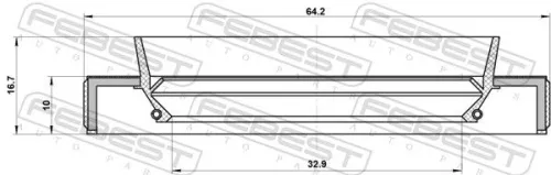 FEBEST Shaft Seal, drive shaft (95HBS-34641017C)