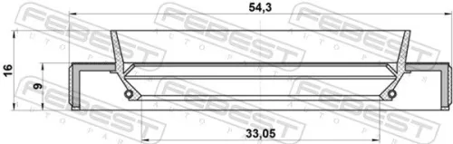 FEBEST Shaft Seal, drive shaft (95HBY-35540916R)