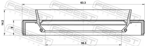 FEBEST Shaft Seal, differential (95HBY-40630914L)