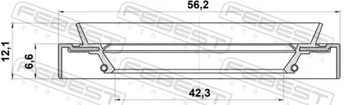 FEBEST Shaft Seal, drive shaft (95HDS-44560712X)